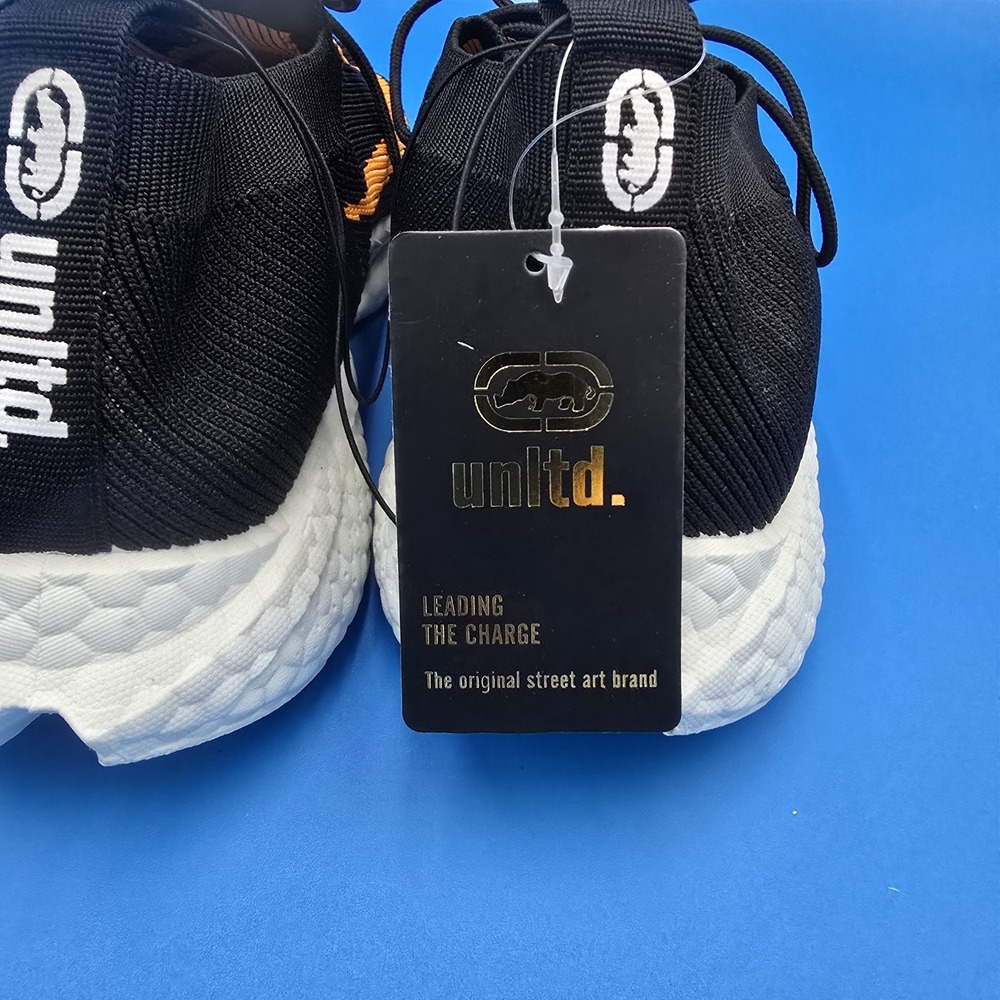 Sz 10 Ecko Unltd Shoes Men's Athletic Sport Sneaker AVADI-06M Black/orange - Picture 6 of 9